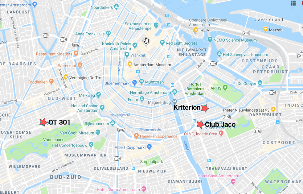 Ga naar Google maps met de locaties van TranScreen 2019